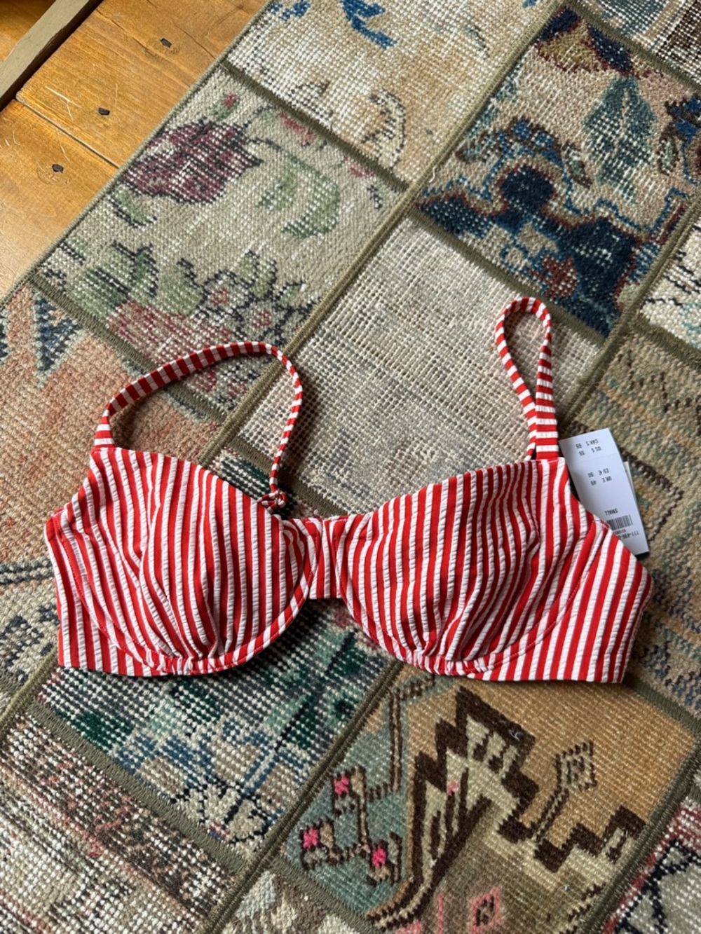 Abercrombie and Fitch Bikini top Curve Love Red and White Striped Bikini Top - Picture 6 of 11